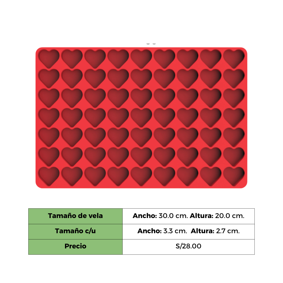 WAX MELTS CORAZON TIPO 2 X 63 CAVIDADES.